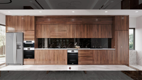Tủ bếp gỗ óc chó hiện đại